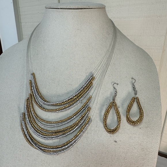 Infinity style necklace and earrings set with extra - Picture 3 of 9